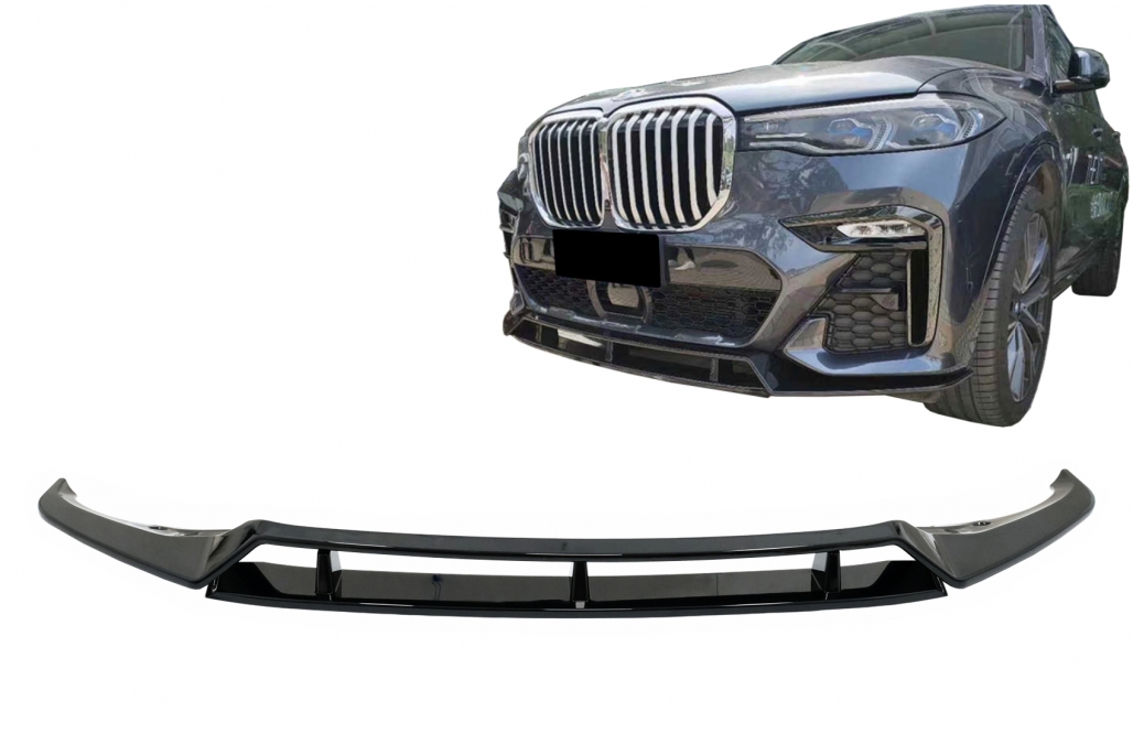 Voorspoiler passend voor BMW X7 G07 M-Sport Glans Zwart