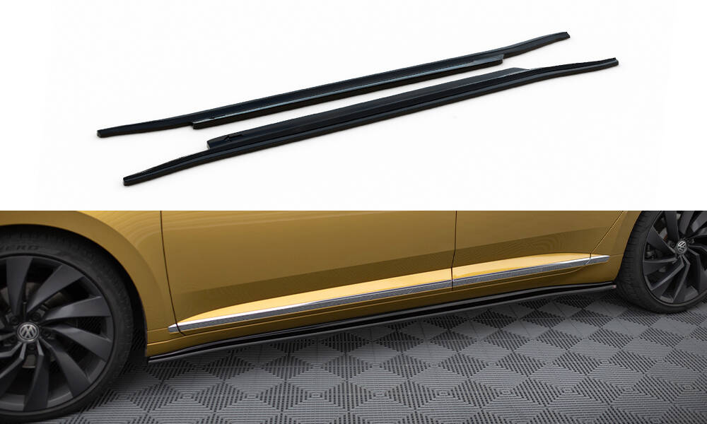 Zijskirts passend voor Volkswagen Arteon Maxton Zwart Glans