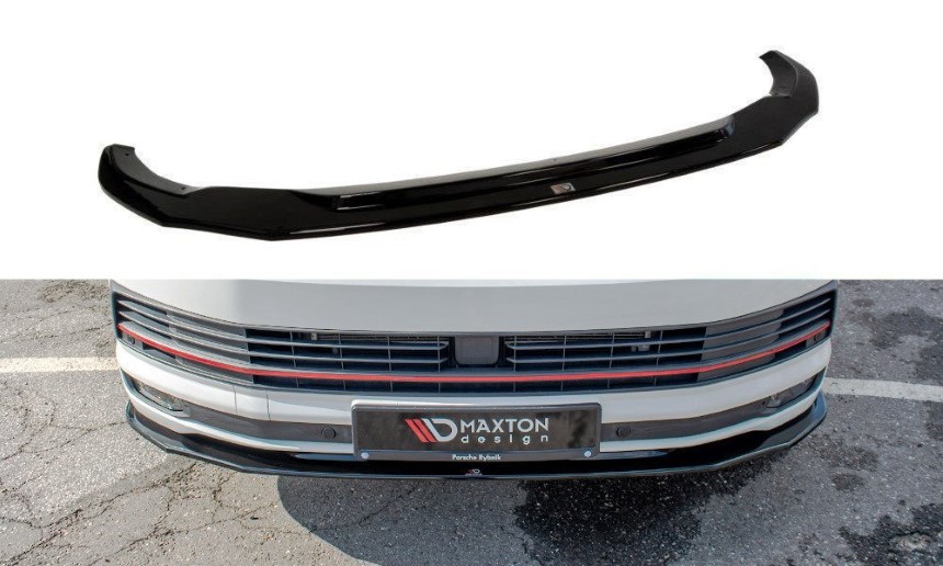 Voorspoiler passend voor Volkswagen T6 Bus Glans Zwart V2