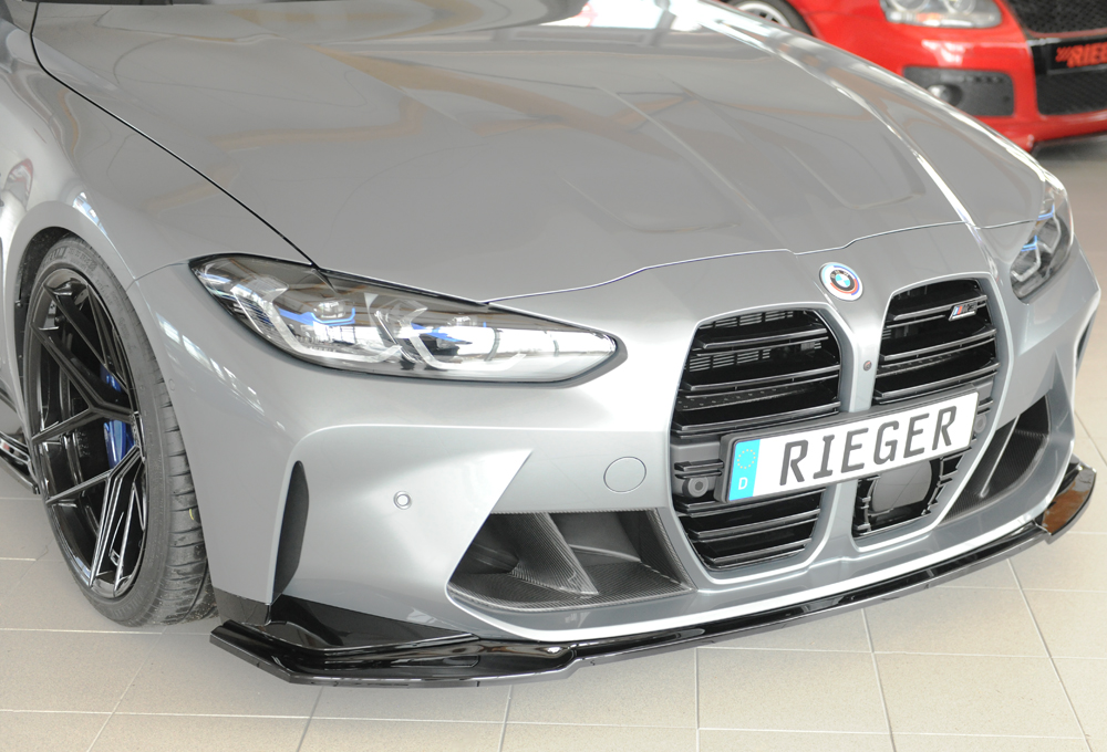 Voorspoiler passend voor BMW 3-series G80 M3 03.21-  glans zwart