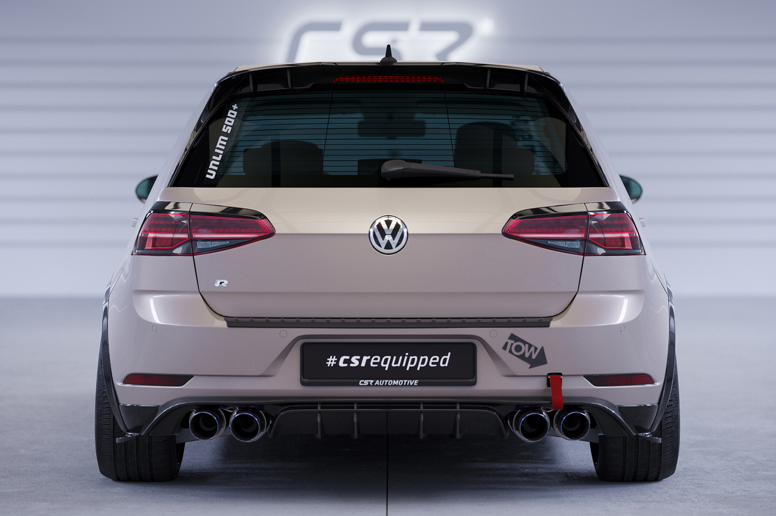 Spoiler passend voor VW Golf 7 (Typ AU) CSR Glans Zwart