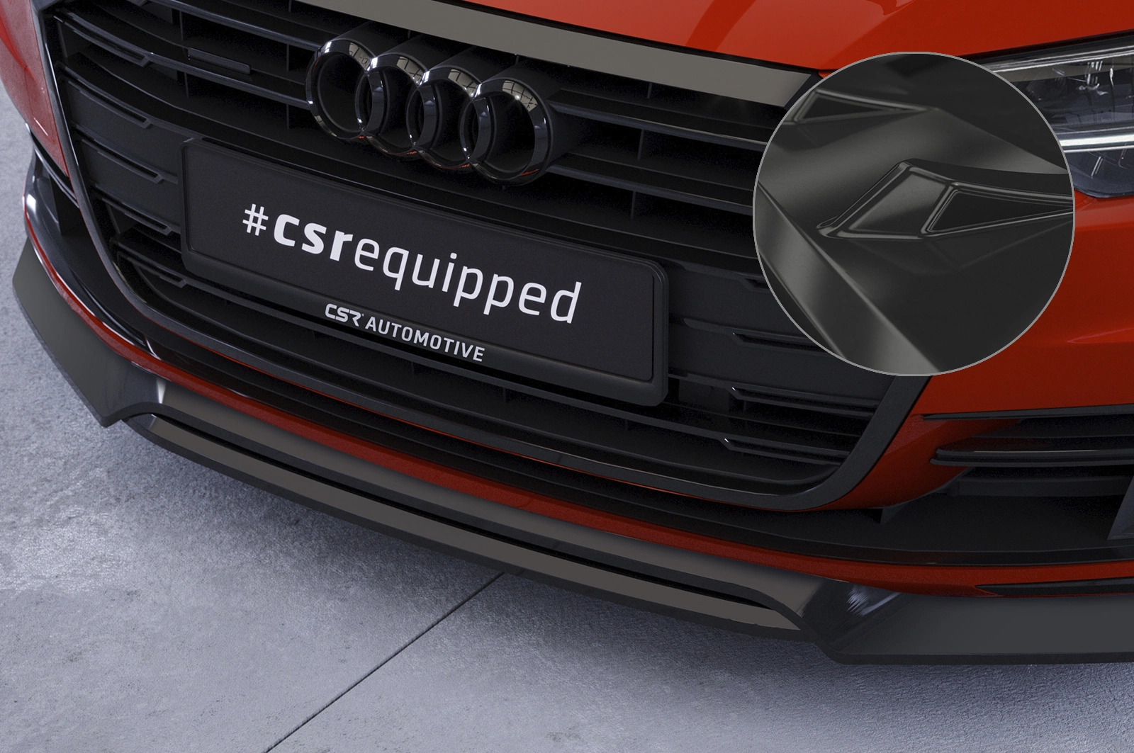 Voorspoiler passend voor Audi A8 (D5) Glans Zwart (2017–2021) CSR