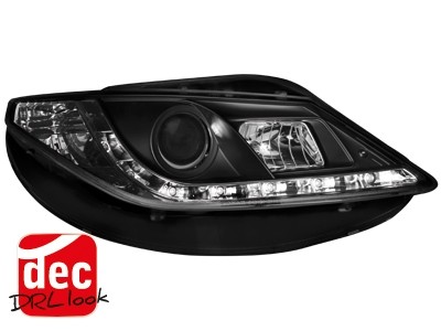 Koplampen passend voor Seat Ibiza 6J 08-.. LED Devil Eyes DRL look zwart