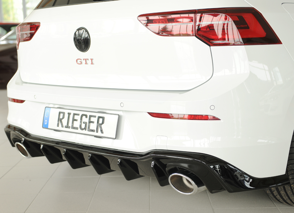 Diffuser passend voor Volkswagen Golf 8 GTI Clubsport Rieger Glans Zwart