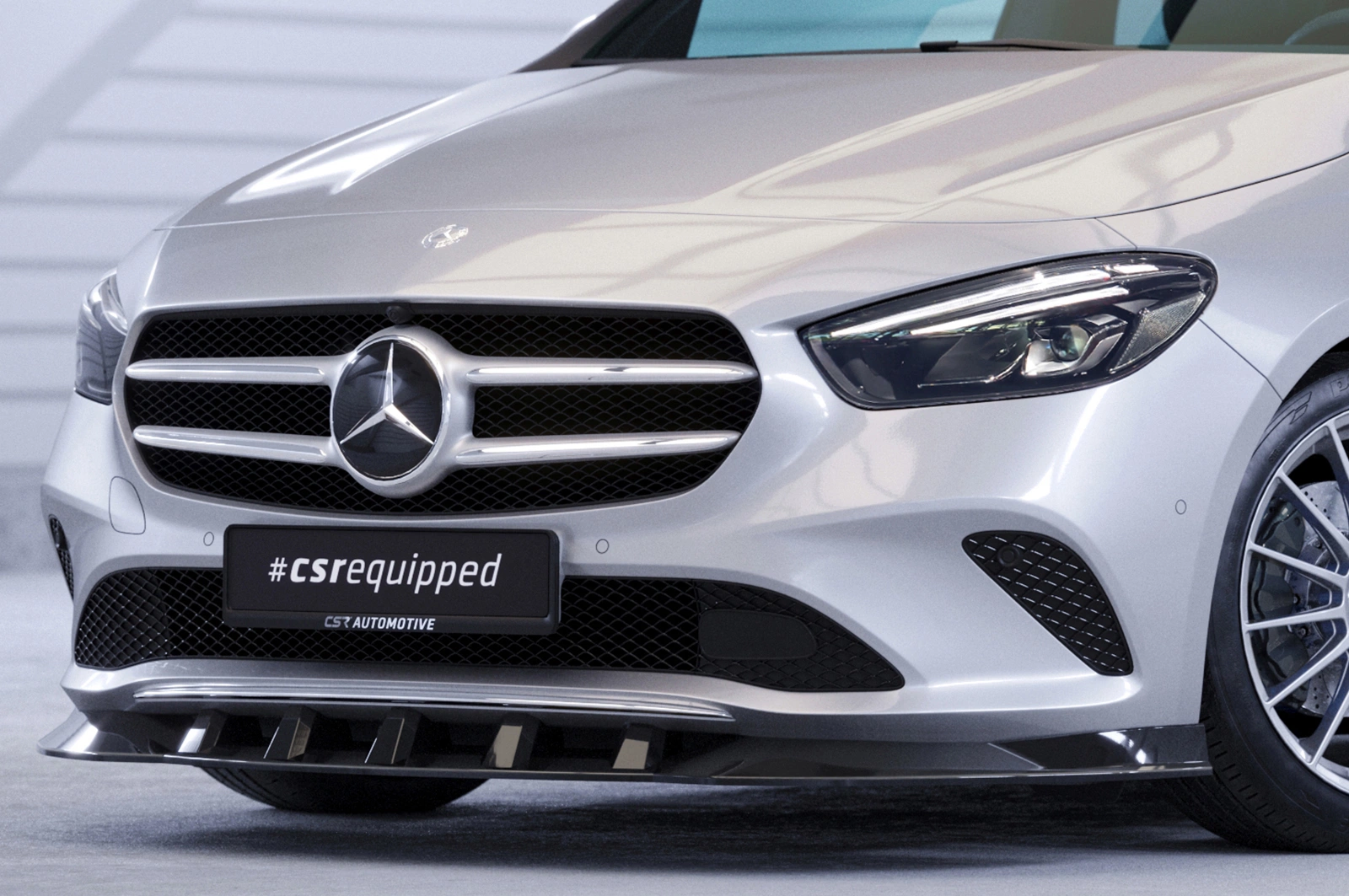 Voorspoiler passend voor Mercedes-Benz B-Klasse W247 Glans Zwart – CSR Automotive