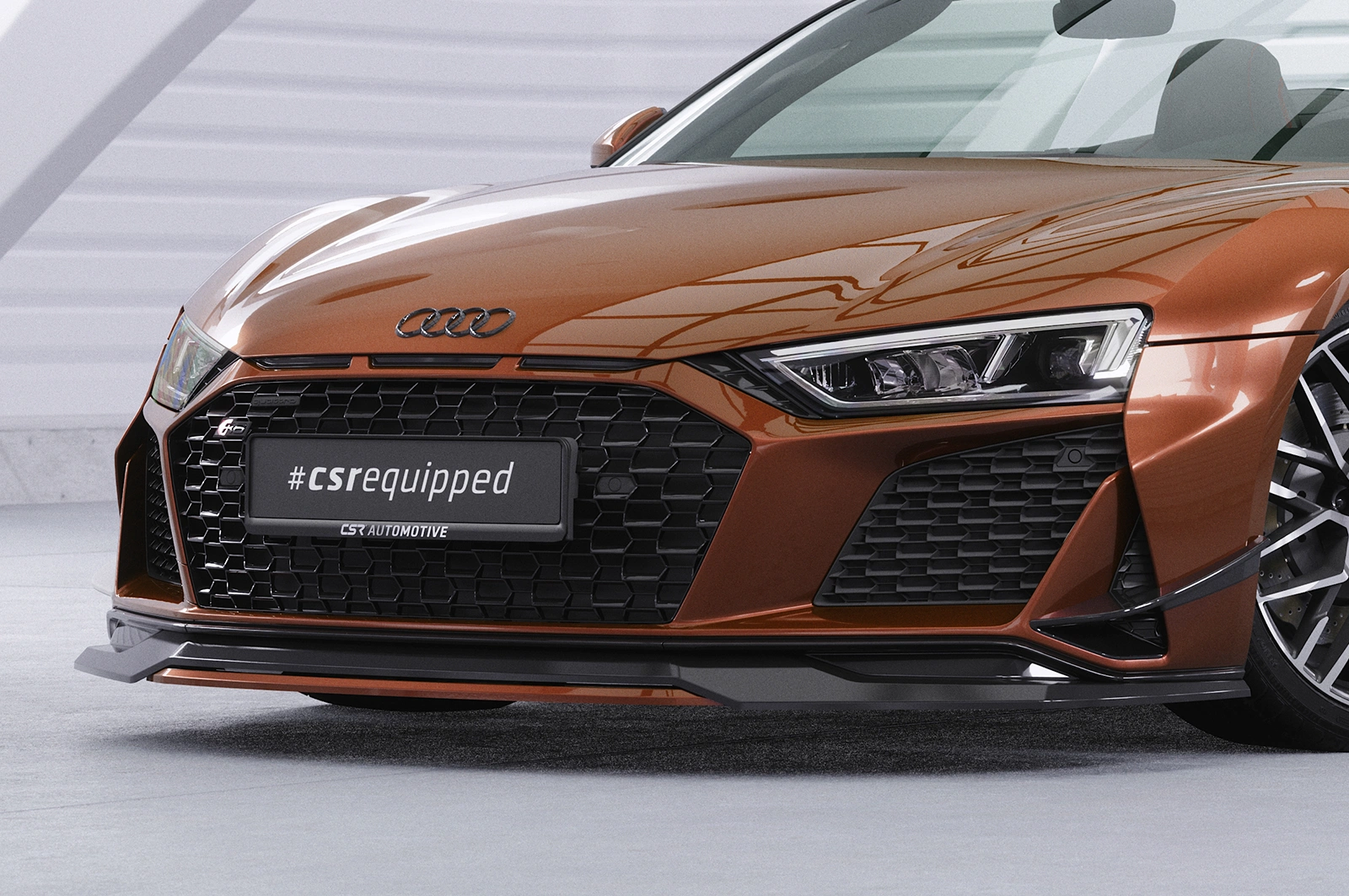 Voorspoiler passend voor Audi R8 (Typ 4S) Glans Zwart – CSR Automotive