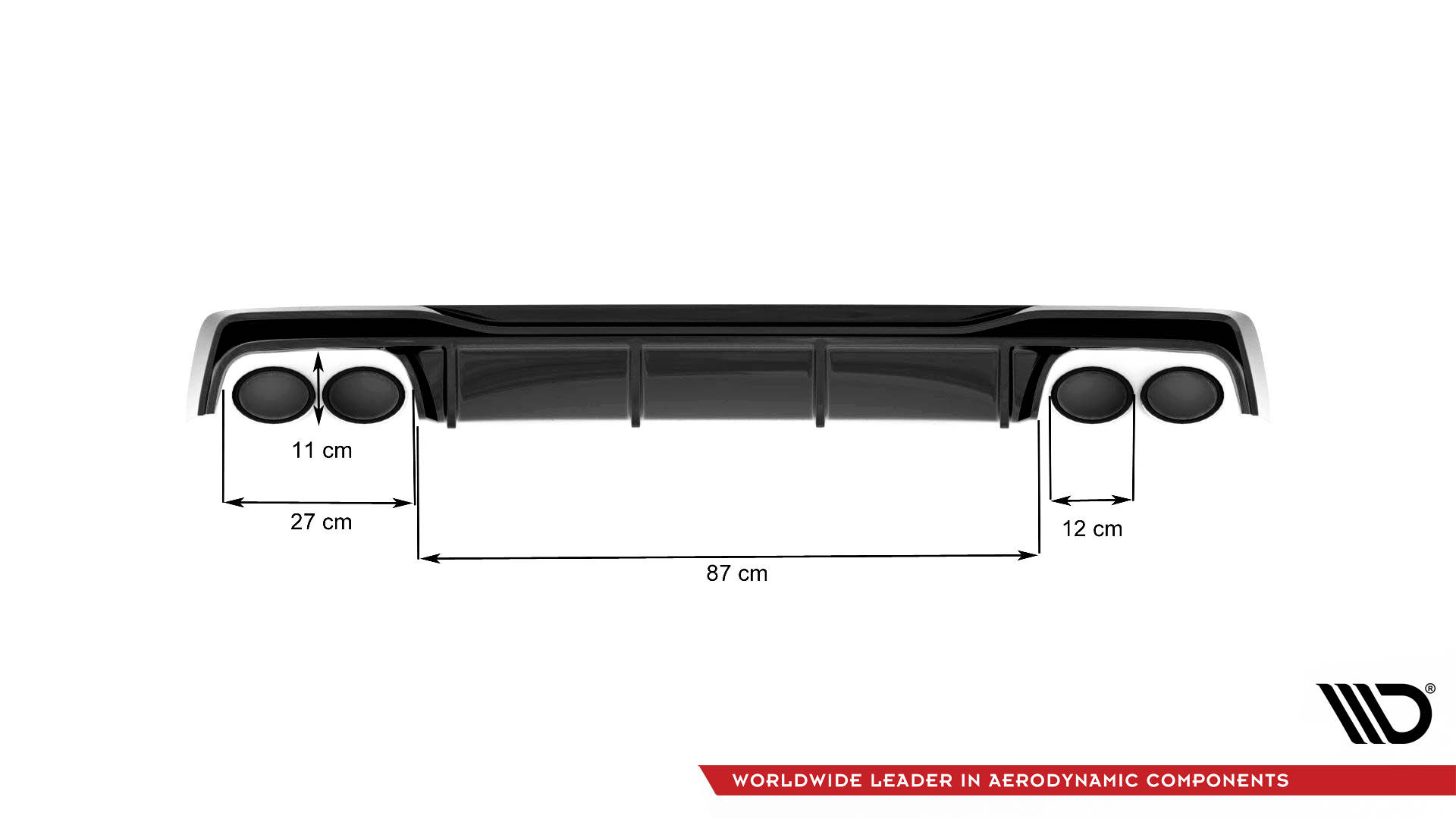Diffuser passend voor Audi A6 C8 S-Line Maxton Glans Zwart Zwarte Sierstukken
