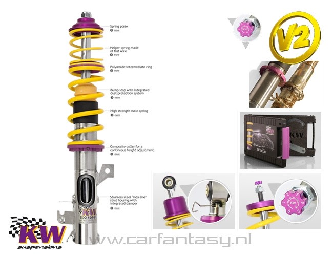 Schroefset KW V2 inox Mitsubishi Outlander CU0W 2.4 4WD 05/2003-