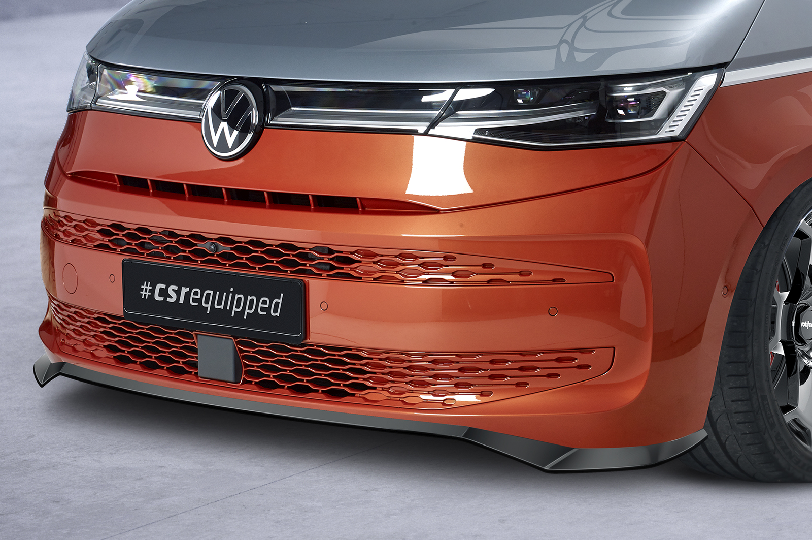 Voorspoiler passend voor Volkswagen Transporter T7 CSR Glans Zwart