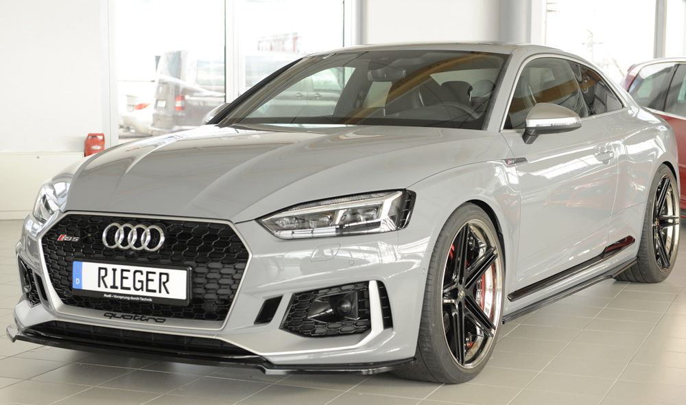 Zijskirts passend voor Audi RS5 B9/F5 Rieger Glans Zwart