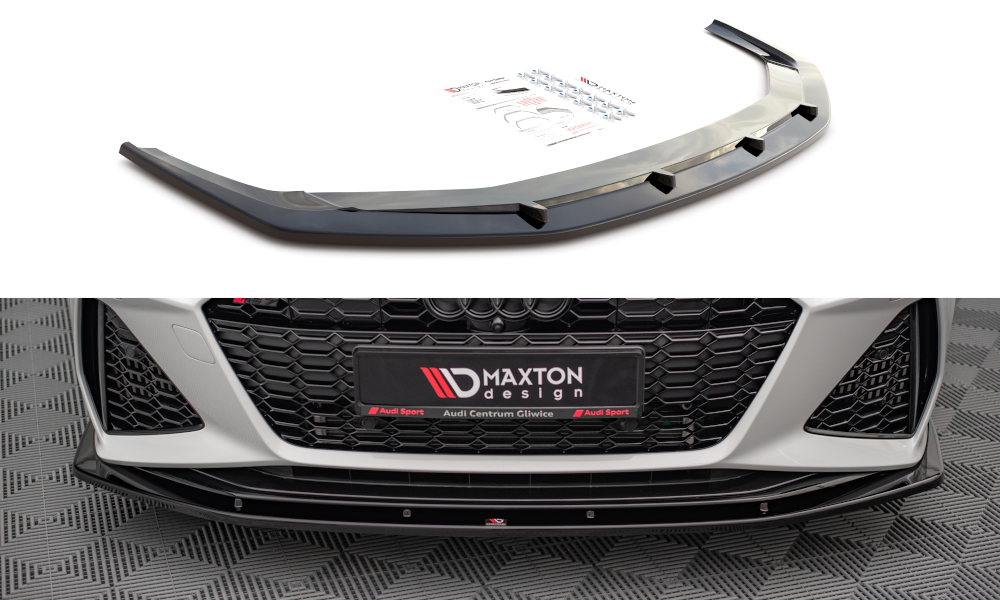 Voorspoiler V.2 Audi RS6 / RS7 C8 Maxton Glanzend Zwart