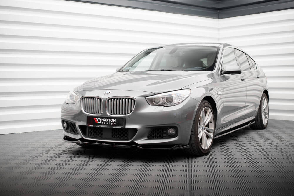 Voorspoiler passend voor BMW 5 GT M Pakket F07 Maxton Glans Zwart