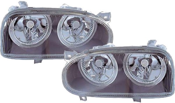 Koplampen passend voor VW Golf III 91-97 Angel Eyes Zwart