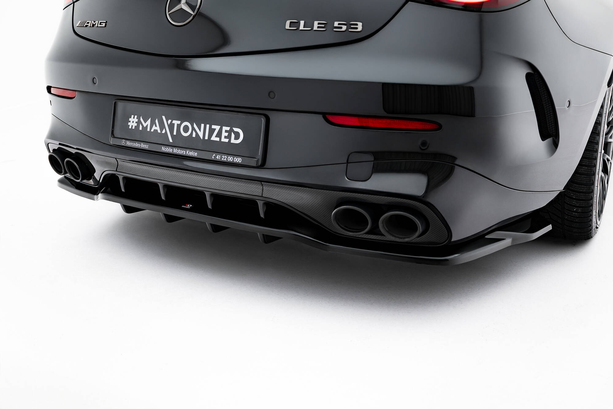 Achter Diffuser passend voor Mercedes-AMG CLE 53 / AMG-Line C236 Maxton Glanzend zwart