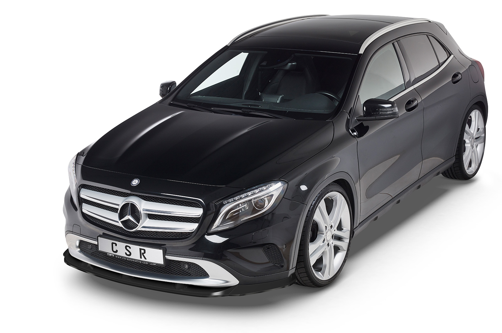 Voorspoiler passend voor Mercedes Benz GLA X156 CSR Glans Zwart