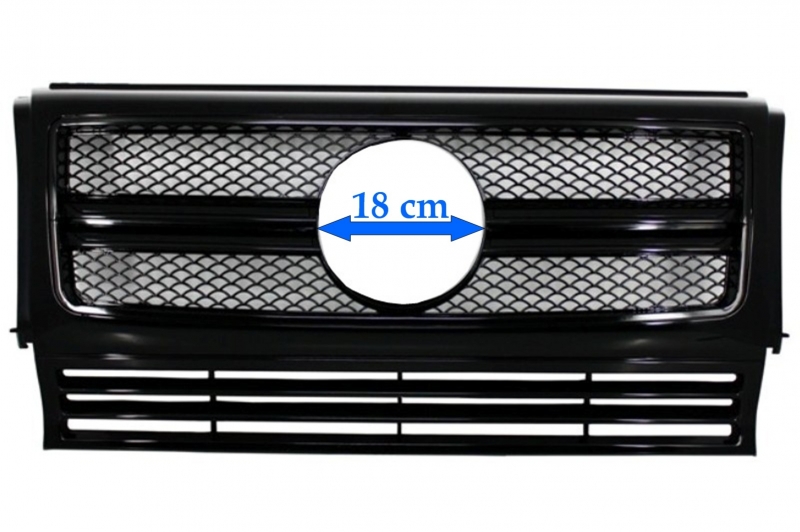 Grill passend voor Mercedes W463 G-Klasse 90-14 G65 A-Design Piano Zwart