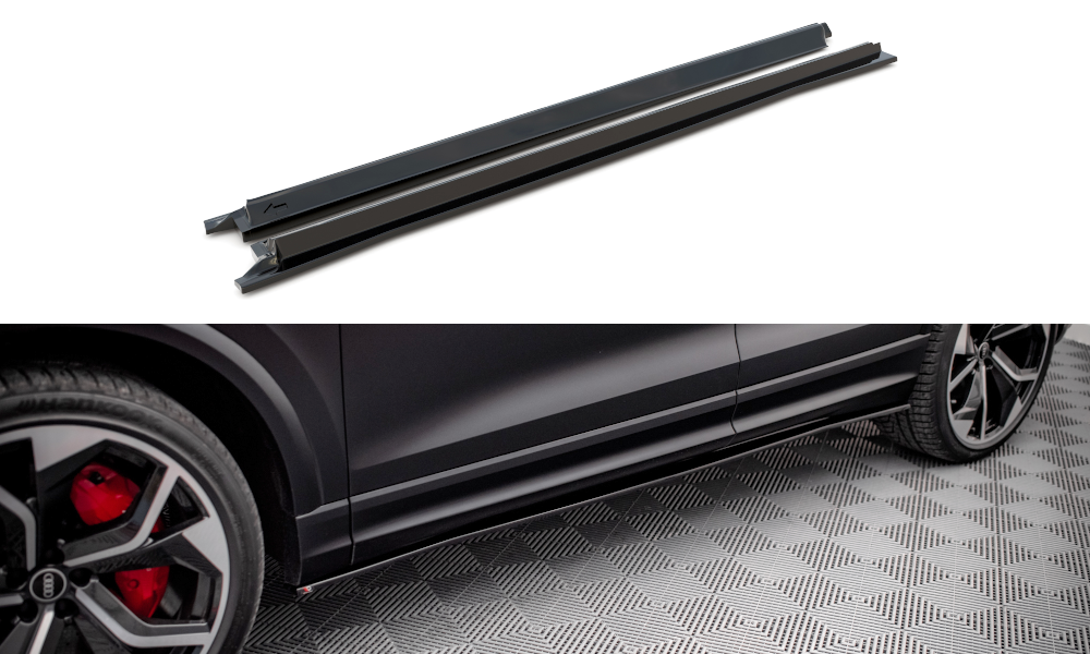 Zijskirts passend voor Audi RSQ8 Maxton Glans Zwart