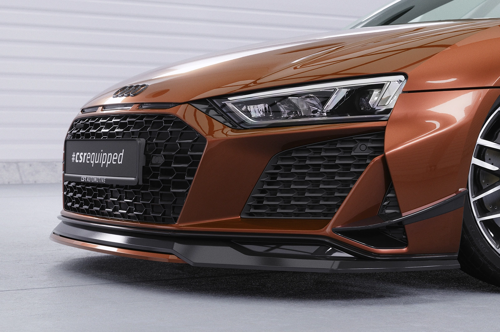 Voorspoiler passend voor Audi R8 (Typ 4S) Glans Zwart Facelift - CSR Design