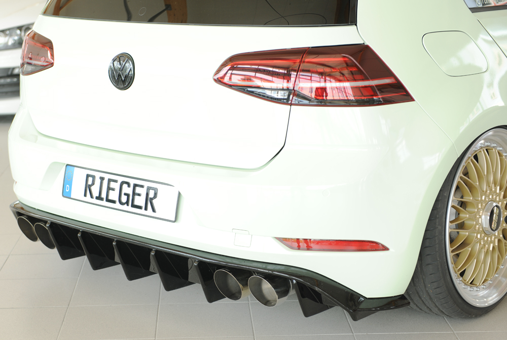 Diffuser passend voor Volkswagen Golf 7 R FL Rieger Glans Zwart