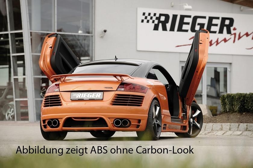 Achterbumper passend voor Audi TT 09.06- Rieger met Carbon-look & Racegaas