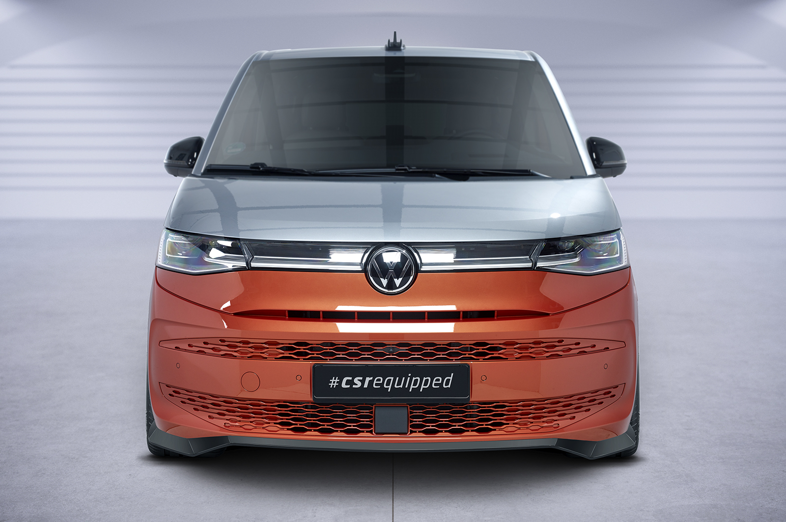 Voorspoiler passend voor Volkswagen Transporter T7 CSR Glans Zwart