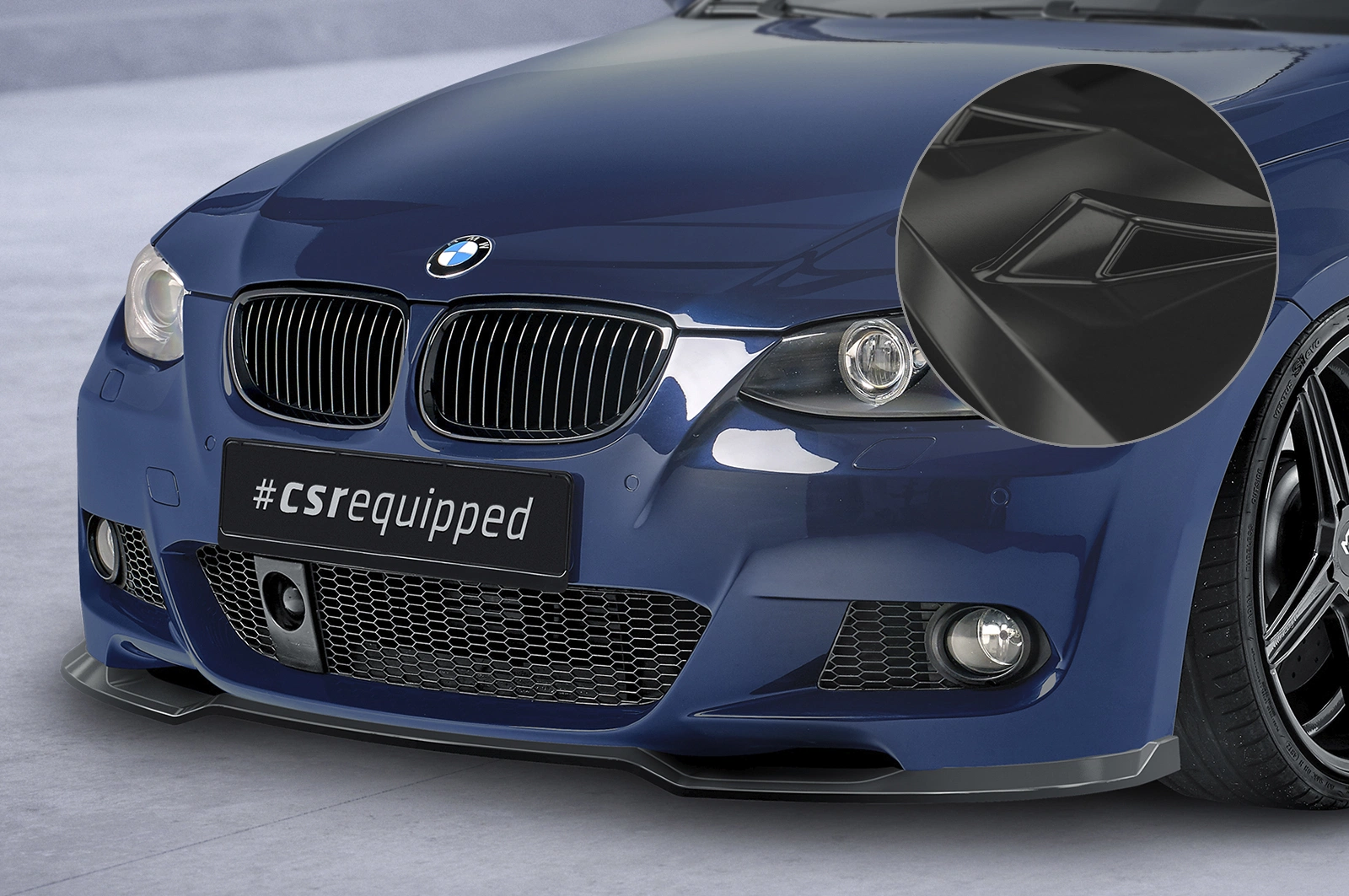 Voorspoiler passend voor BMW 3er E92/E93 M-Paket 06/2006-03/2010 Glans Zwart – CSR