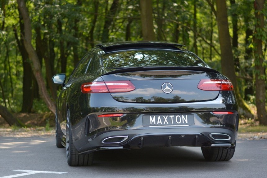 Diffuser passend voor Mercedes E W213 Coupé AMG-Line Maxton Design glans zwart