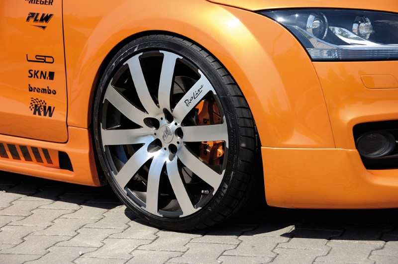 Zijskirts passend voor Audi TT 8J 96.06- met 2 schacht en 2 uitsnedes Rieger