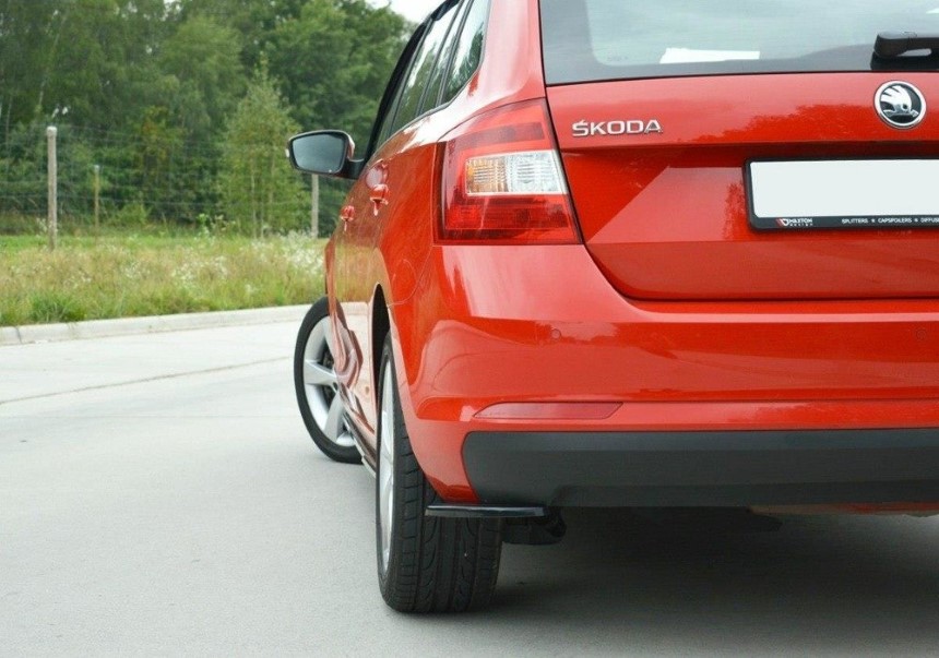 Achterzijde skirts Skoda Rapid Maxton Design glans zwart