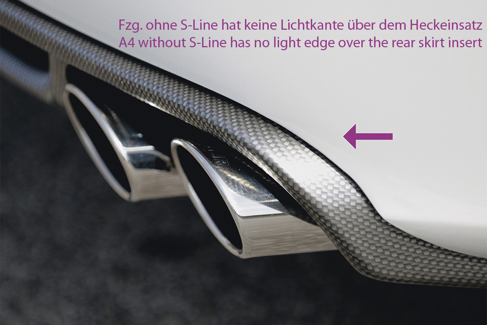 Diffuser passend voor Audi A4 B8 S-Line en S4 Rieger