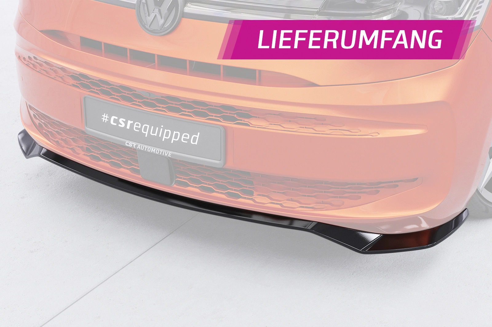 Voorspoiler passend voor VW T7 glans zwart