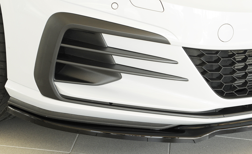 Voorspoiler passend voor Volkswagen Golf 7 FL GTI GTD GTE Rieger Glans Zwart