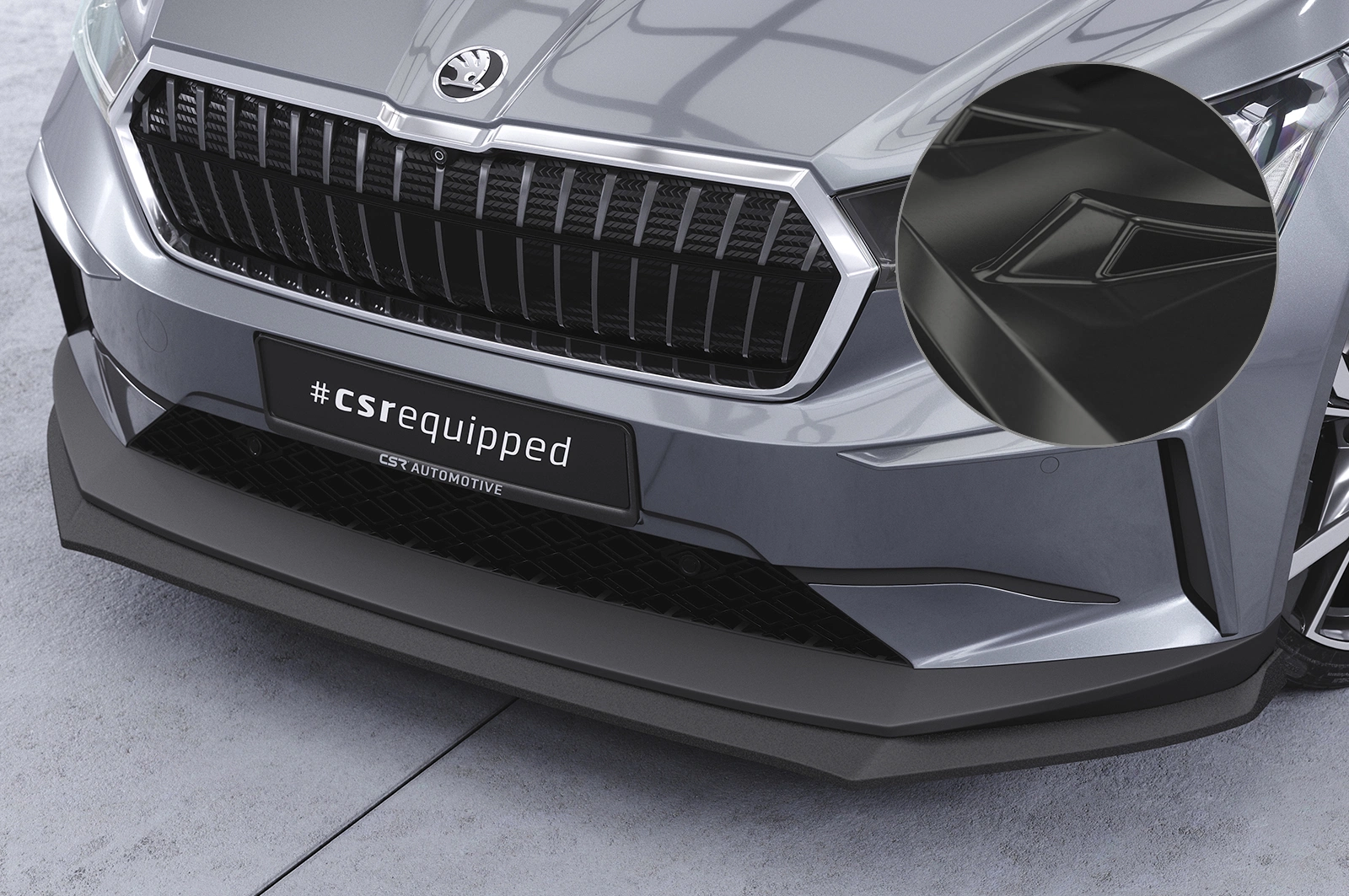 Voorspoiler passend voor Skoda Enyaq iV Glans Zwart (2020–)