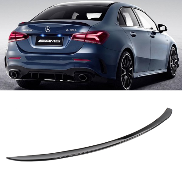 Spoiler passend voor Mercedes A-Klasse W177 V177 Sedan Glans Zwart