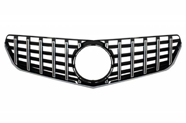 Grill passend voor Mercedes C207 W207 A207 (2009-2012) Coupe Cabrio GTR Look Glans Zwart/Chroom