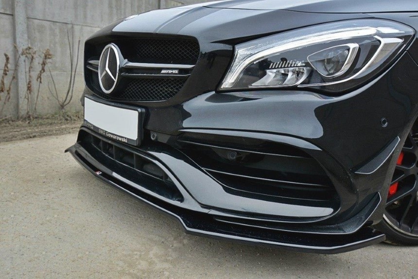 Voorspoiler passend voor Mercedes CLA A45 AMG C117 Maxton Design glans zwart