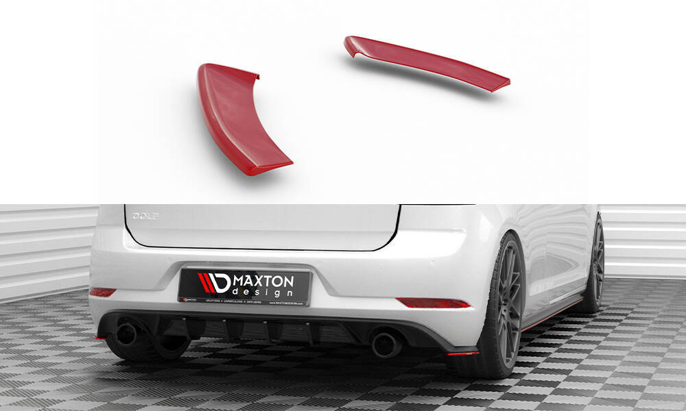 Achter-Zij spoilers VW Golf 7.5 GTI Facelift Glans Rood