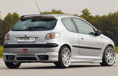 Achterbumper Diffuser Peugeot 206 kleine achterbumper Rieger