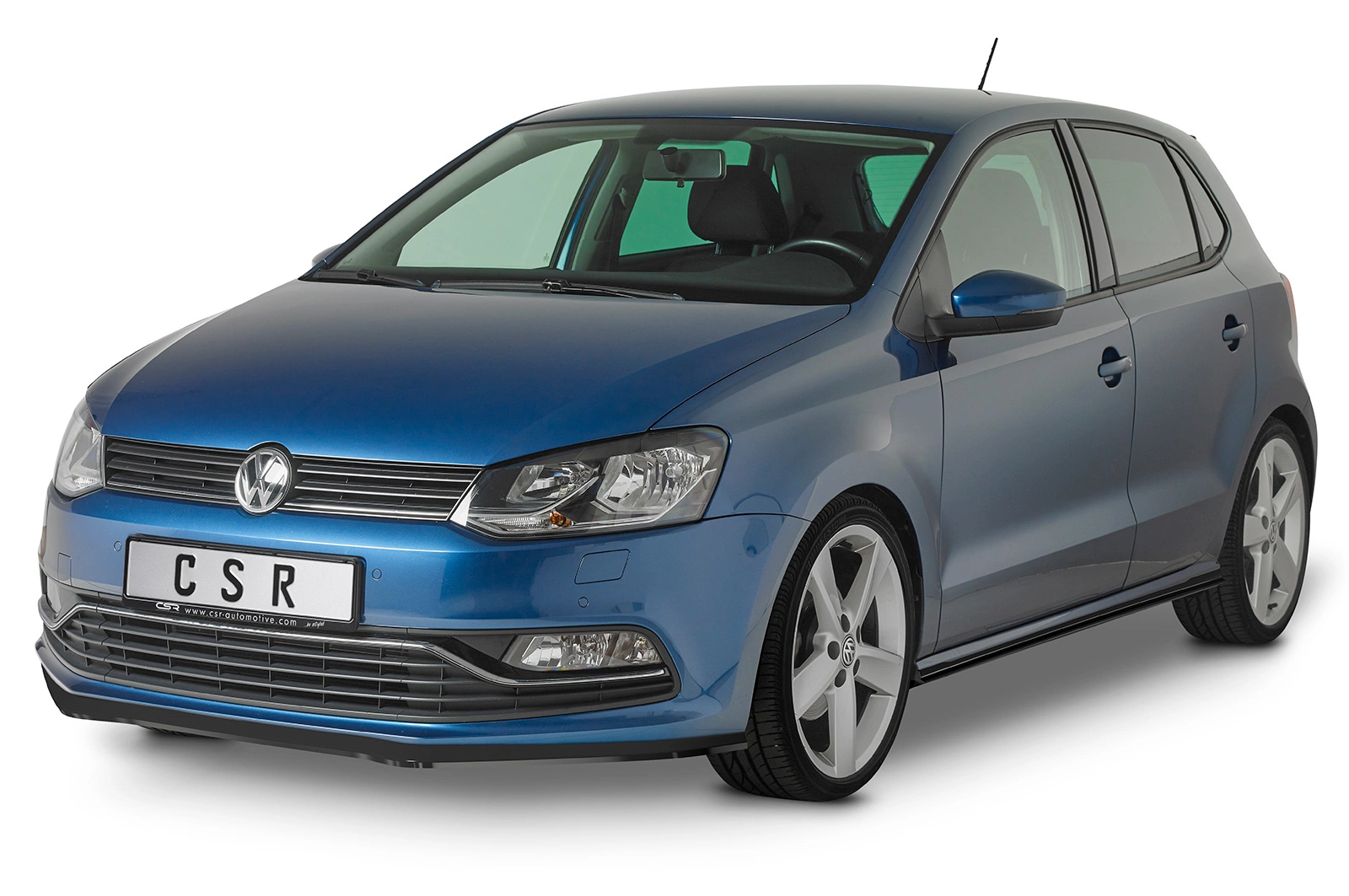 Voorspoiler passend voor VW Polo V (6R/6C) Basis/GTI Glans Zwart – 2009–2014 (GTI) / 2014–2017 (Basis)