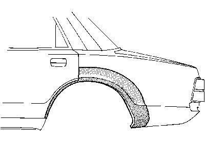 spatbordrand, 4 drs, links,-1979 Volvo 140, 1967-1974