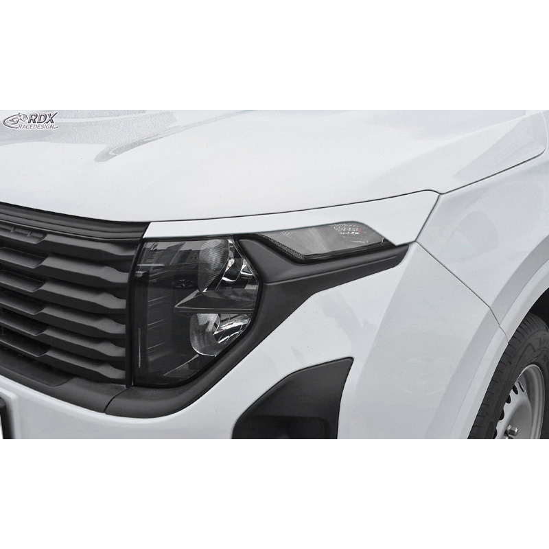 RDX Koplampspoilers  Ford Transit Courier & Tourneo Courier 2023- (zonder LED-richtingaanwijzers en DRL) (ABS Glanzend Wit)