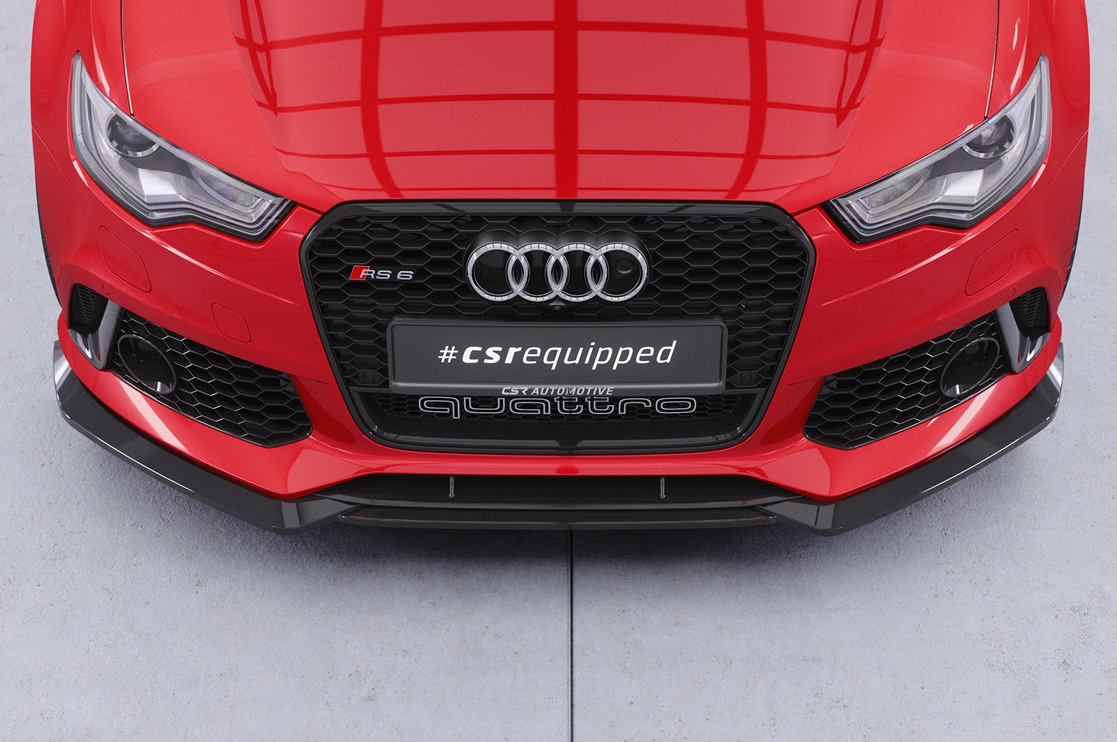 Voorspoiler passend voor Audi RS6 C7 Glans Zwart (2013-2018)