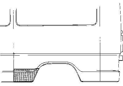aansluitstuk, wb = 3350, rechts Mercedes W601/W602, 207D, 1977 -