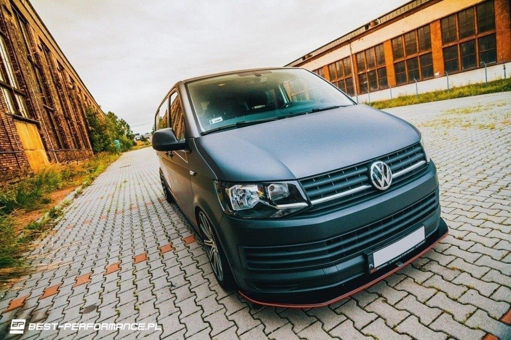 Voorspoiler passend voor Volkswagen T6 Bus Glans Zwart V1