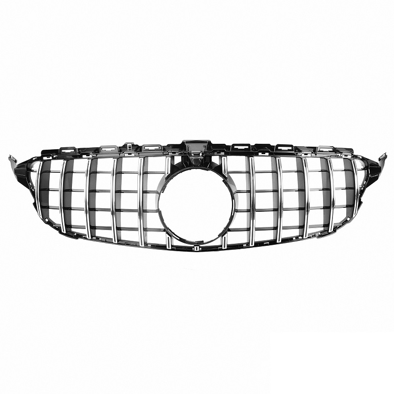 Grill passend voor Mercedes W205 13-18 Zwart Chroom Camera GT Look