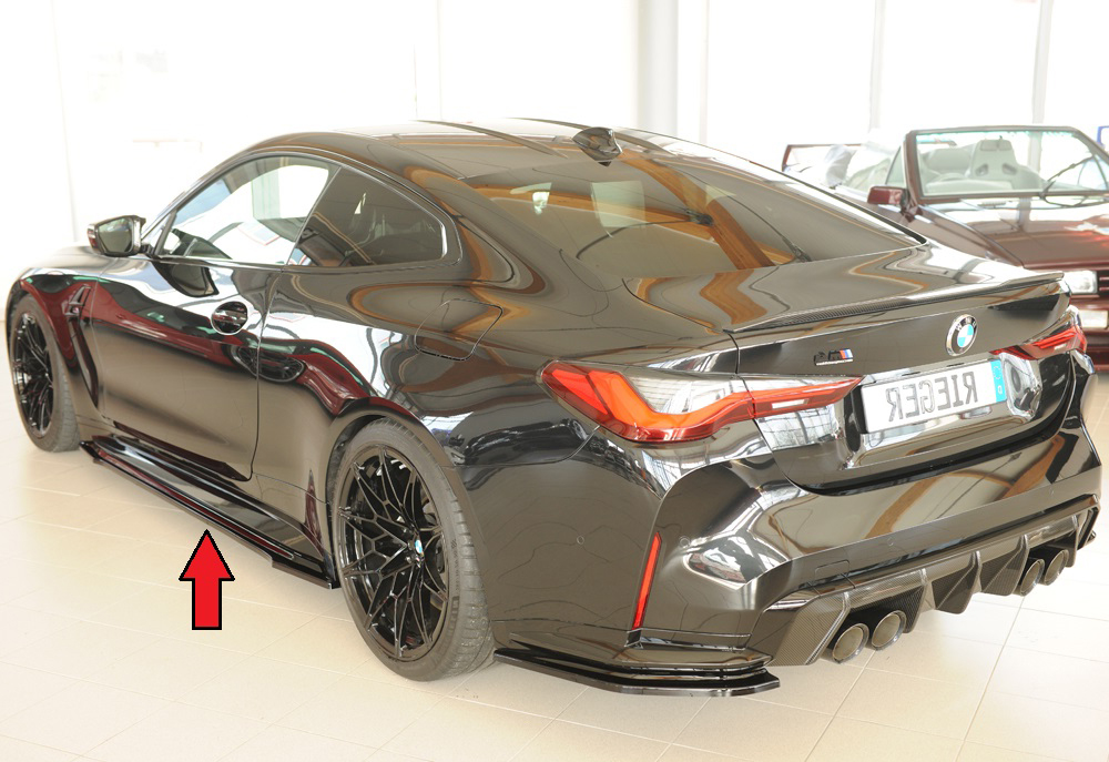 Zijskirts passend voor BMW 3-series G80 M3 03.21-  glans zwart