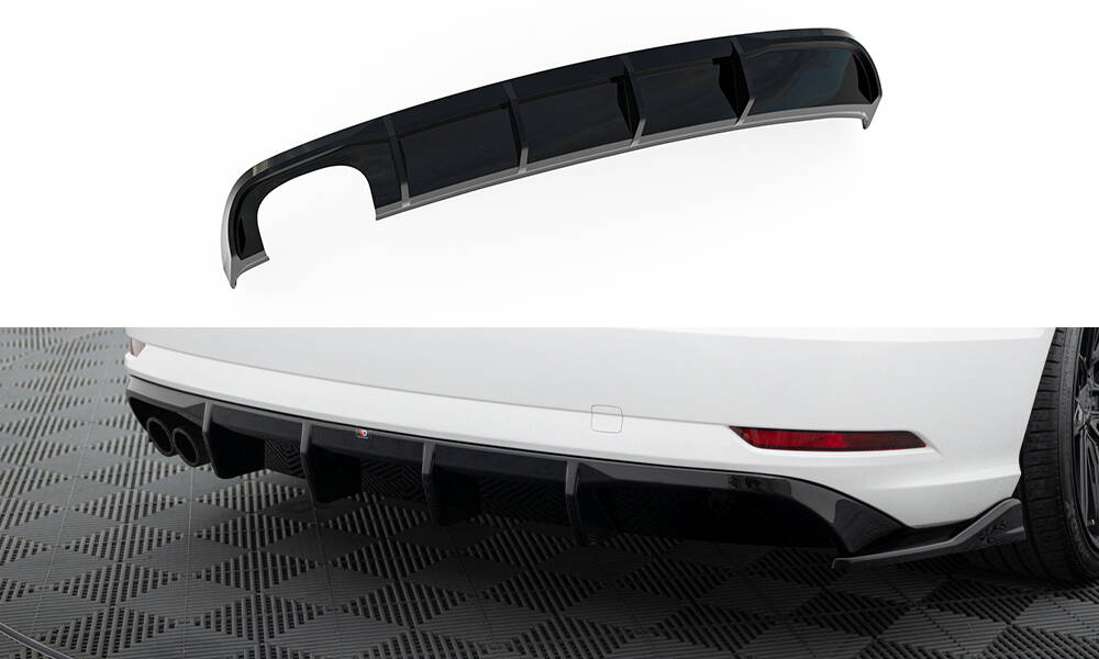 Achter Diffuser passend voor Audi A3 Sedan 8V Facelift Maxton Glanzend zwart
