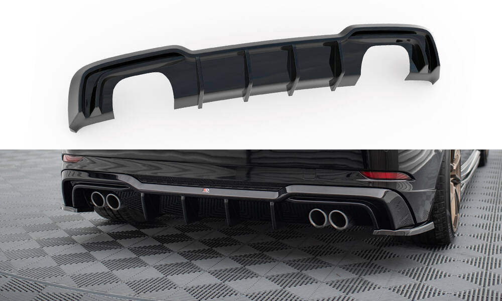 Diffuser passend voor Audi S3 / A3 S-Line Sportback 8V FL Maxton Glans Zwart