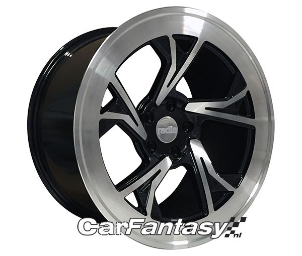 RADI8 C5 8.5x19 5x120 35 Gloss black machine face 72,56 Velgen