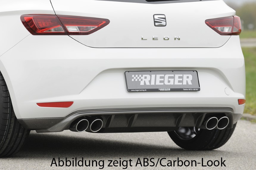 Diffuser passend voor Seat Leon F5 Rieger dubbele uitlaat links + rechts glans zwart